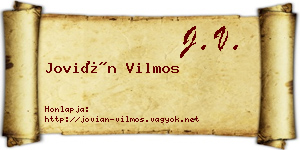 Jovián Vilmos névjegykártya